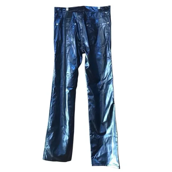 Tripp NYC Men's Faux Leather Pants 30x32 Black Y2K Rave Goth Grunge